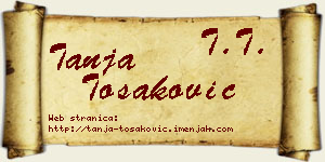 Tanja Tošaković vizit kartica